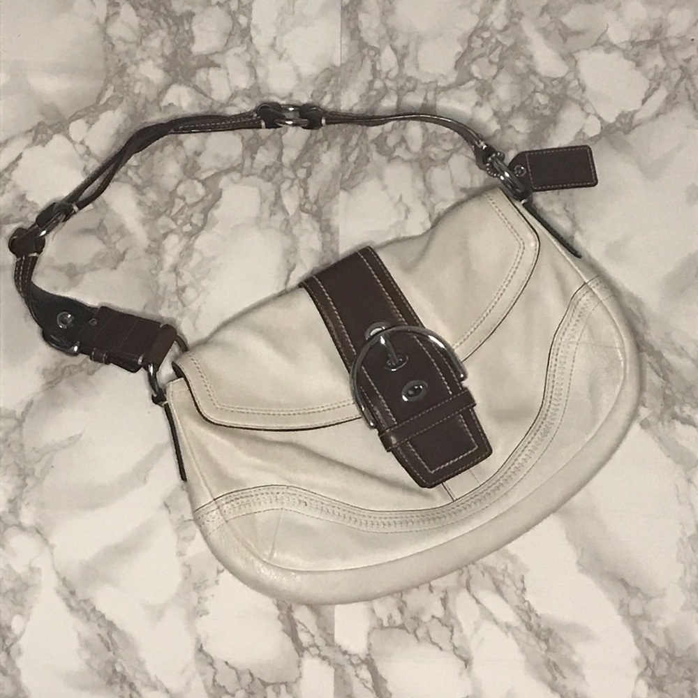 Coach White & Brown Purse